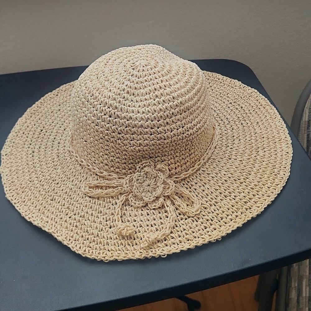 Womens Sun Floppy Hat Tan One Size